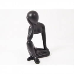 Statue noire mat "Le penseur"