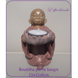 Bouddha porte bougie feuille