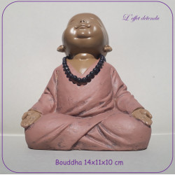 Bouddha  méditation tête vers le ciel 14x11x10 cm