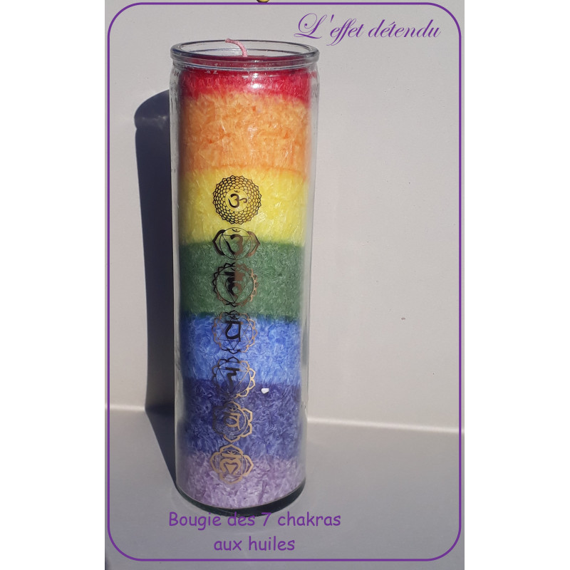 Bougie 7 Chakras - Voile Énergie, Paix Et Harmonie Pour Méditation Et Maison