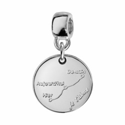 CHARMS  ARGENT RHODIE ROND COURBE D'AMOUR