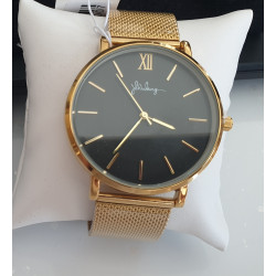 Montre "Watch Lovely Time" Noire Cadran et bracelet Doré