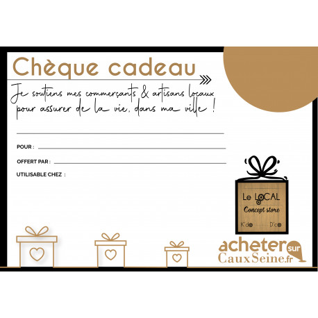 Chèque cadeau A IMPRIMER - Le Local - Fédération Co'T Seine